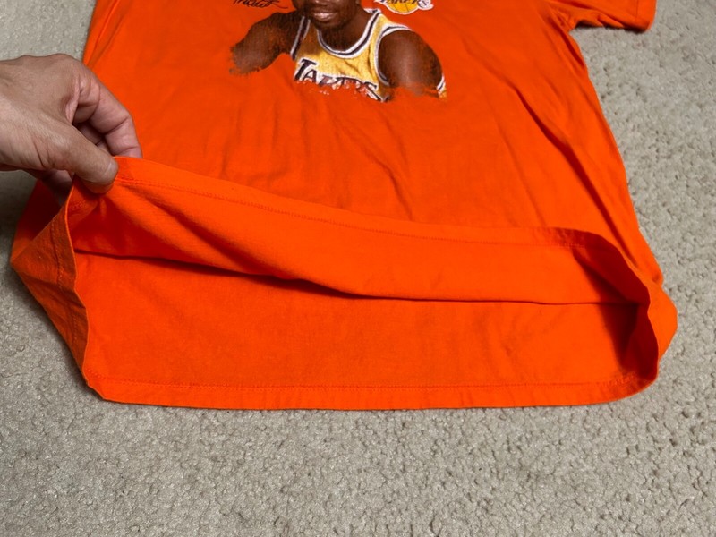 Vintage MAGIC JOHNSON T-Shirt WHEATIES Orange MEN'S Lakers LARGE vintage rare gallery