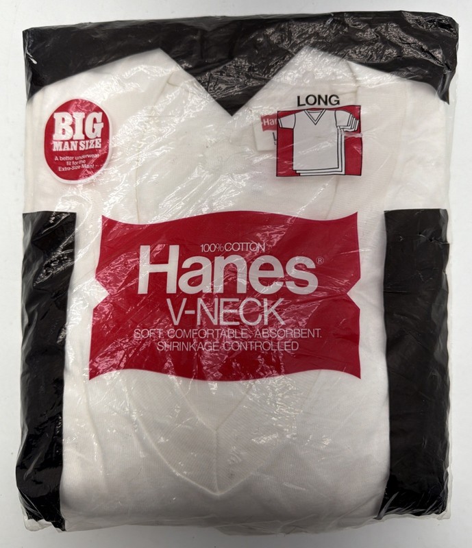 vintage hanes v neck 3 pack RN 15763 Large Long