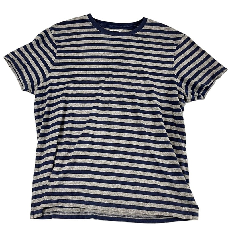 men’s L blue and gray stripe J.Crew Mercantile Henley excellent condition