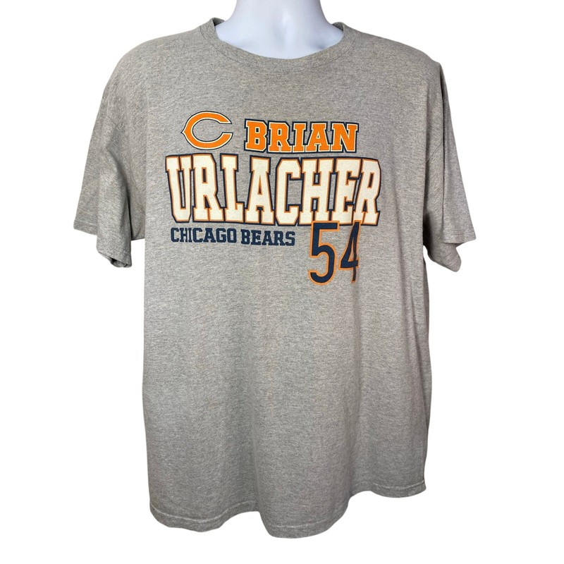 Chicago Bears Brian Urlacher #54 Jersey Style Tee | Men’s XL | Gray