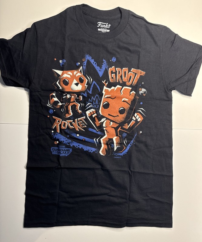 Marvel Funko Rocket Racoon and Groot Guardians of the Galaxy T-Shirt S Small