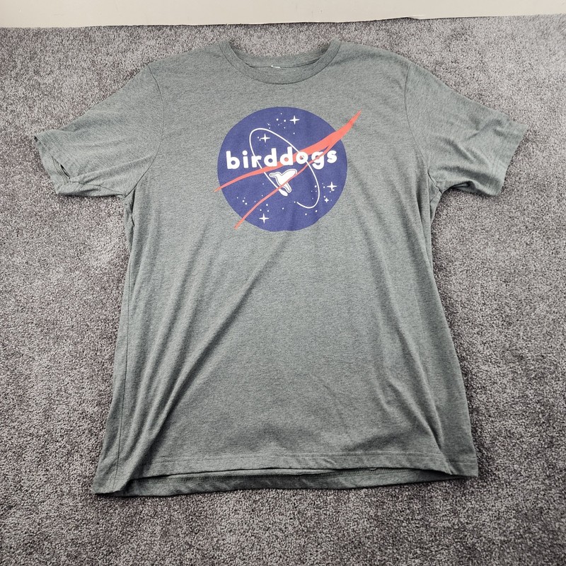 Birddogs Men’s Large Super Soft Short Sleeve T-Shirt Bird Logo Gray Space Golf