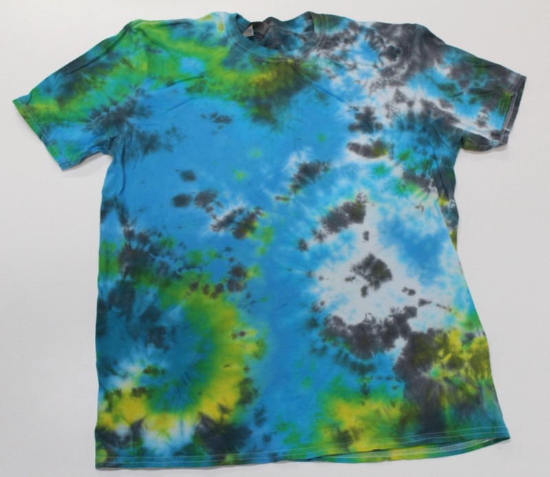 Tie Dye T-Shirt Adult L Blue Stony Brook Gildan Softstyle Cotton Short Sleeve
