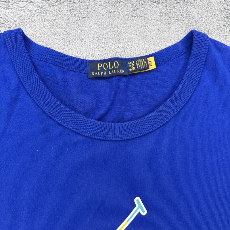 Polo Ralph Lauren Mens Big Pony Jersey T Shirt Blue 4XLT Big And Tall Rainbow gallery