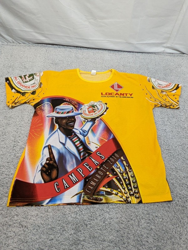 Rio Carnival 2010 Tee Shirt Grand Samba School Camarote Campeas Brazil Large