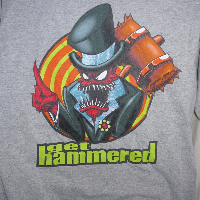 Vintage Pirana Z GET HAMMERED Y2K Racing Skate T Shirt Size XL