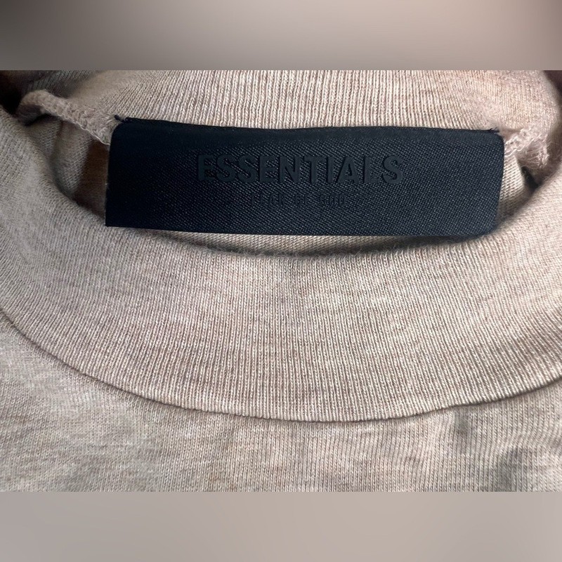 Fear of God Essentials Shirt Mens XS Heather Sand Tan Crewneck Tee FOG Boxy FW23 gallery