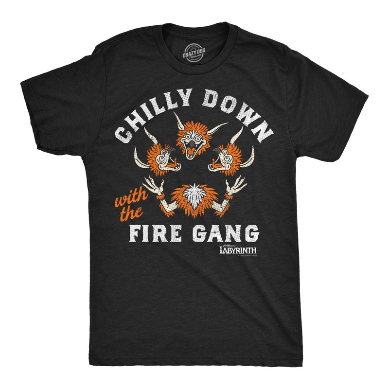 Mens Funny T Shirts Chilly Down With The Fire Gang Jim Henson’s Labyrinth Movie