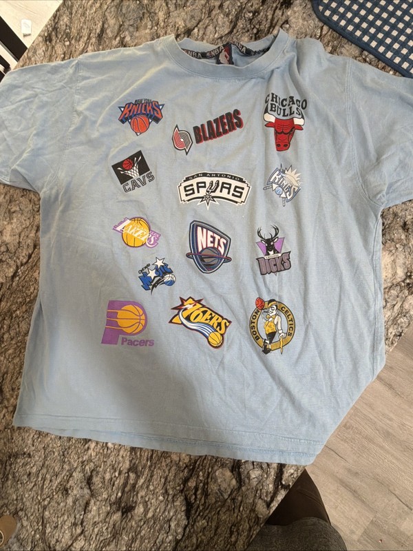 Vtg NBA Cotton Team Logo Light Blue Sz XXXL Short Sleeve Tee T Shirt Basketball
