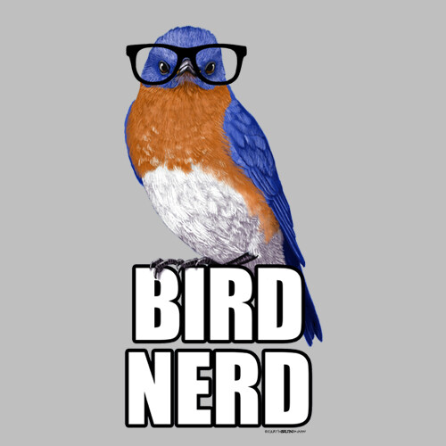 Bird Nerd T-shirt S M L XL 2XL NWT Grey Unisex Cotton Blend
