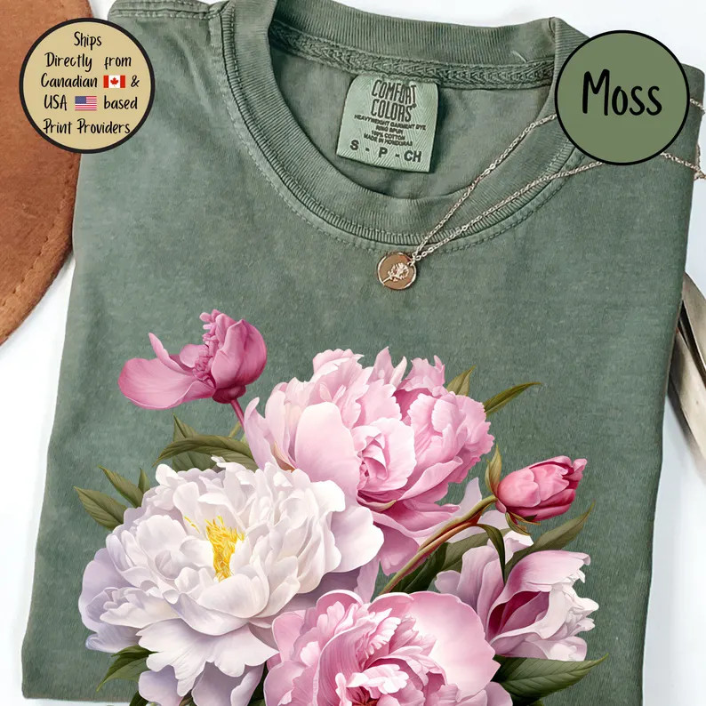 Pink Peony Lover Comfort Tee Floral Flower Gift Shirt Soft gallery