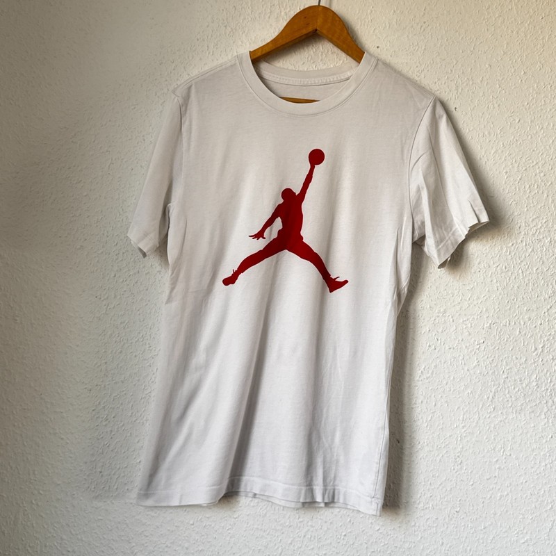 Jordan Jumpman Men's Graphic T-Shirt - White/Red - Size S - CJ0921-102