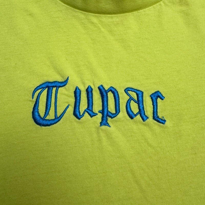 Cotton On Graphic Tee Men M/L Lime Green Tupac Shakur Embroidered Hip Hop Cotton gallery