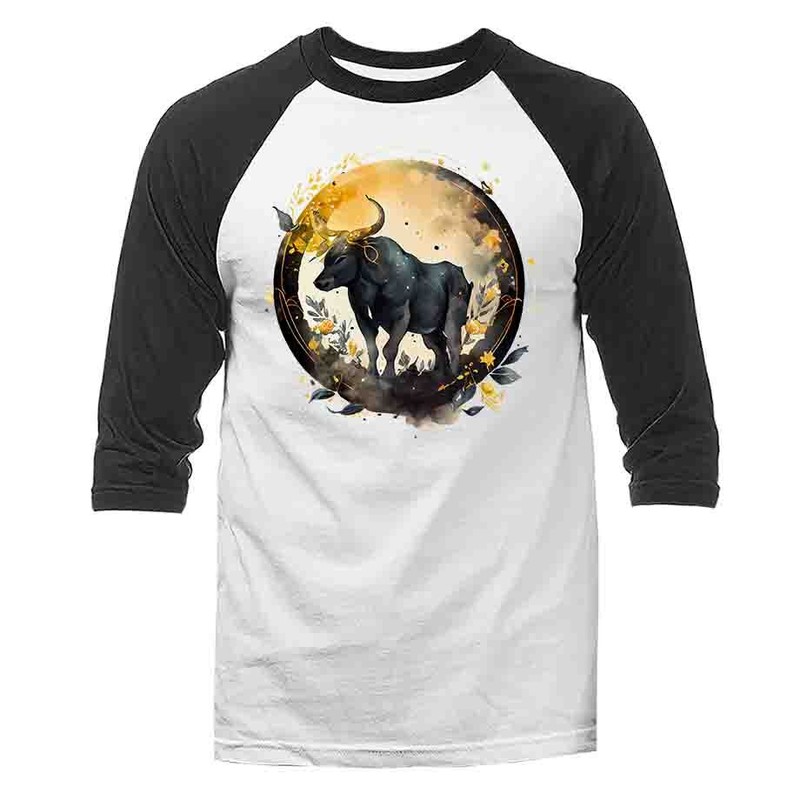 Taurus Zodiac Sign Horoscope Astrological Graphic 3/4 Sleeve Raglan