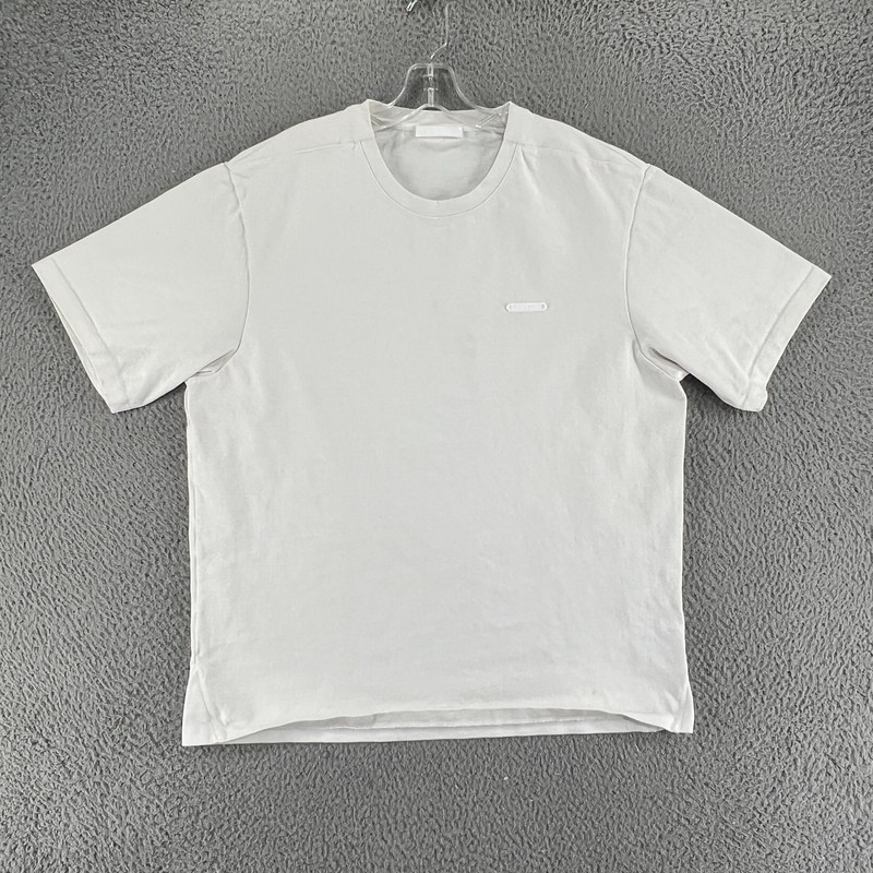 Helmut Lang Shirt Mens Large White Cotton Crewneck Oversized Short Sleeve Tee