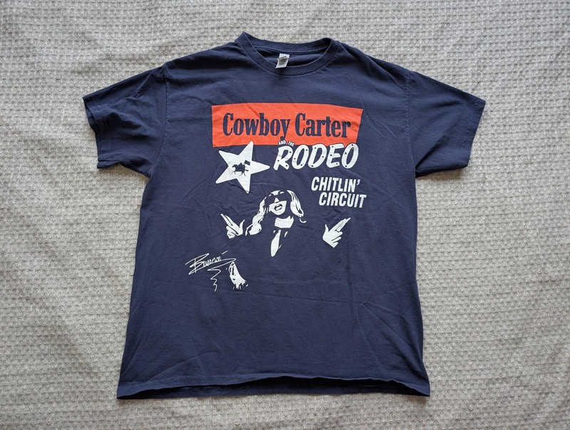 Beyonce Cowboy Carter Shirt Adult Large Blue Rodeo Chitlin Circuit Tee