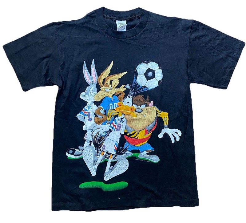 NOS Vtg 90s 1994 World Cup Shirt L Team USA wild oats Looney Tunes US Soccer