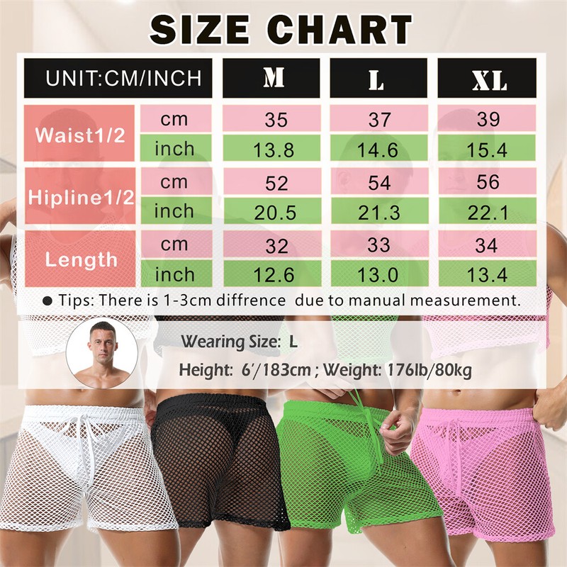 Men's Transparent Fishnet Crop Tops Sexy Mesh Hollow Out Vests With Loose Shorts gallery