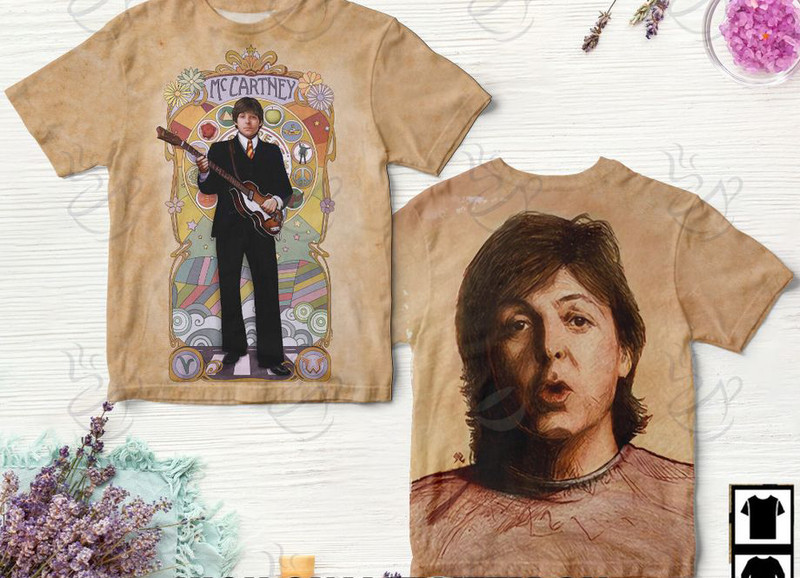 Rare Paul McCartney Guitar Painting All Over 3D T-shirt S to 5XL 2F1801
