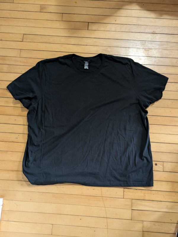 NEW 5XL Mens Black Heavy Cotton Plain Crew Neck Short Sleeves T-Shirt  RN 103819