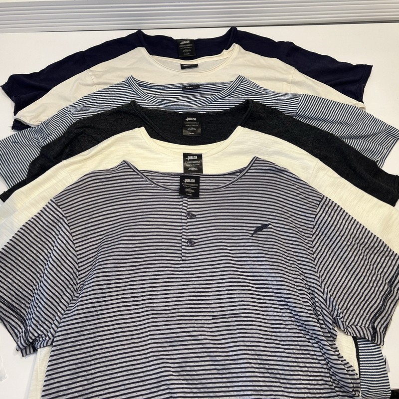 Lot Of Mens Publish Brand Short Sleeve T-Shirt Size Large Modern Fit Streetwear