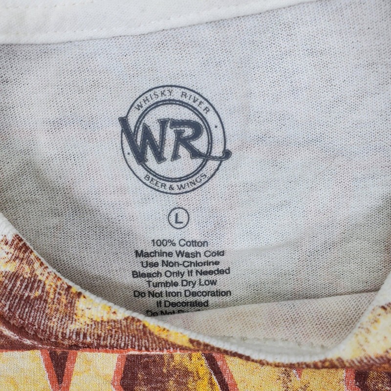 Whisky River T-Shirt L White Outlaw Skull Western Graphic Double Sided All Over gallery