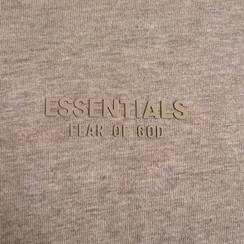 Fear of God Essentials Shirt Mens XS Heather Sand Tan Crewneck Tee FOG Boxy FW23 gallery