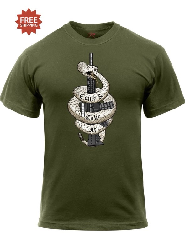 Rothco 61560 “Come & Take It” 2A OD Olive Drab Green T-Shirt - Size XL - NWT gallery