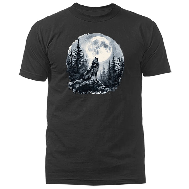 Howling Wolf Moonlight Wilderness Outdoor Wildlife Nature T-shirt