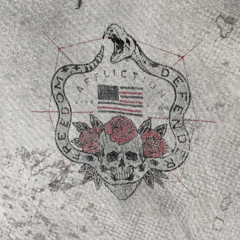 Affliction T-Shirt men's Large Graphic Tee Skull Roses Y2K Crew Neck Tattoo Art gallery