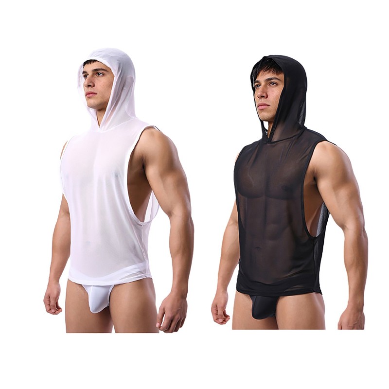Men's Shirts Mesh Tank Top Daily Wear T-Shirt Workout Undershirts Button Blouse gallery