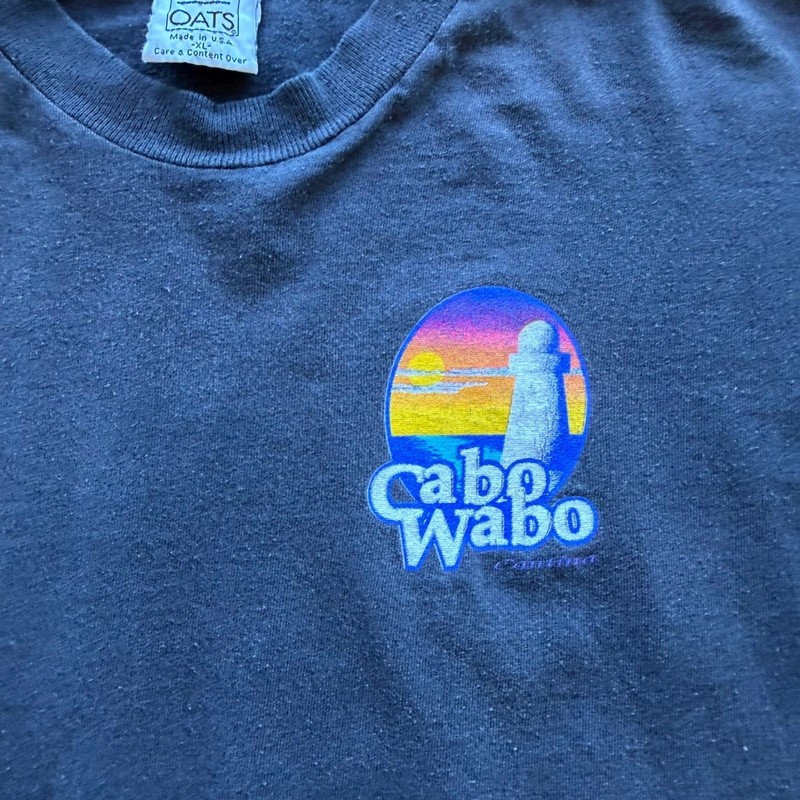Vintage Wild Oats Men Cabo Wabo Cantina T-Shirt XL Black Vintage Style Cotton gallery
