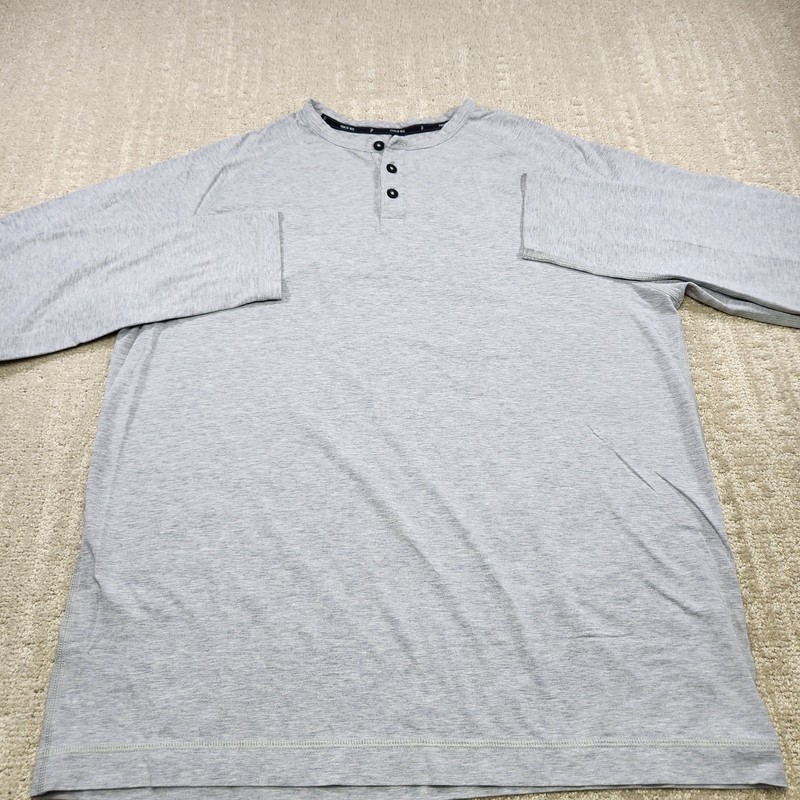 Public Rec Shirt Men XL Gray Go To Henley Pima Cotton Stretch Blend Long Sleeve gallery
