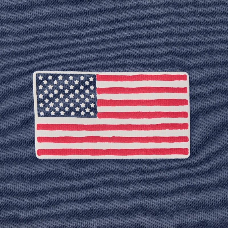 Life is Good. Men's Old Glory Short Sleeve Crusher Tee, Darkest Blue gallery