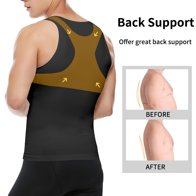 Mens Belly Compression Vest T Shirt Slimming Body Shaper Shapewear Tank Top gallery