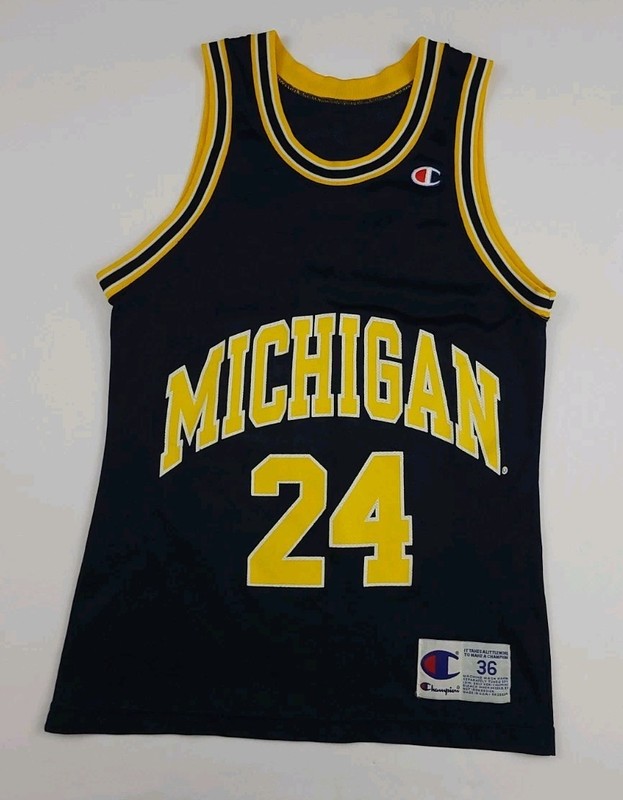 Vintage 90s University Michigan Wolverines Champion Basketball 24 Jersey USA 36