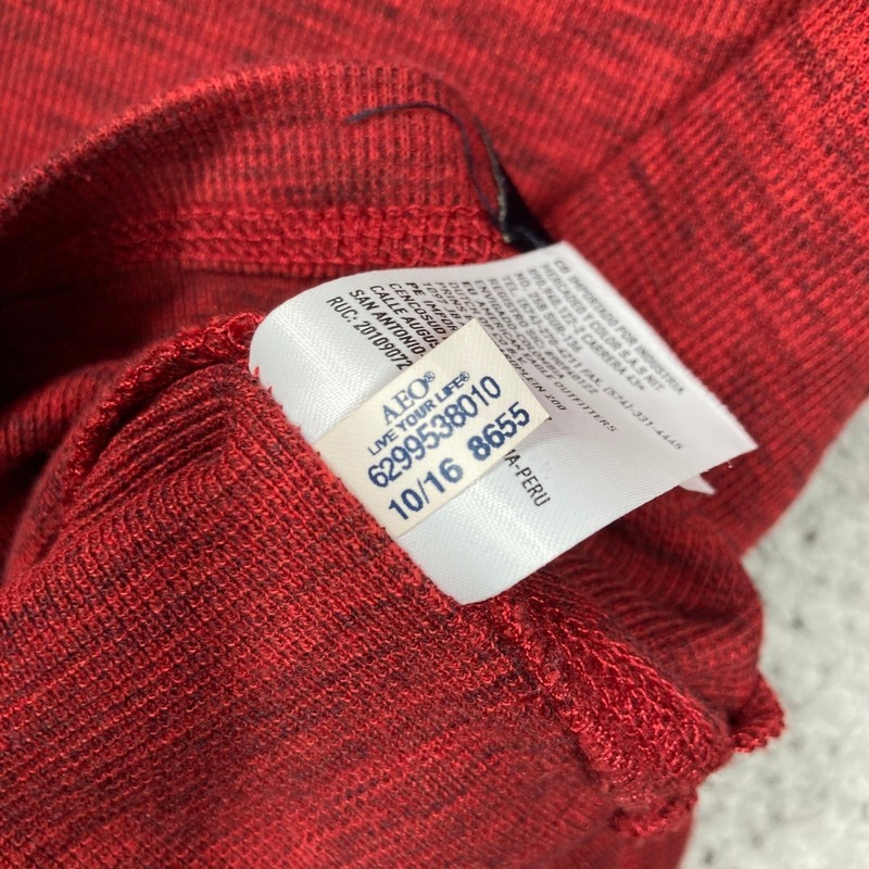 American Eagle Waffle Thermal Knit Shirt Mens Medium Red Active Flex Long Sleeve gallery