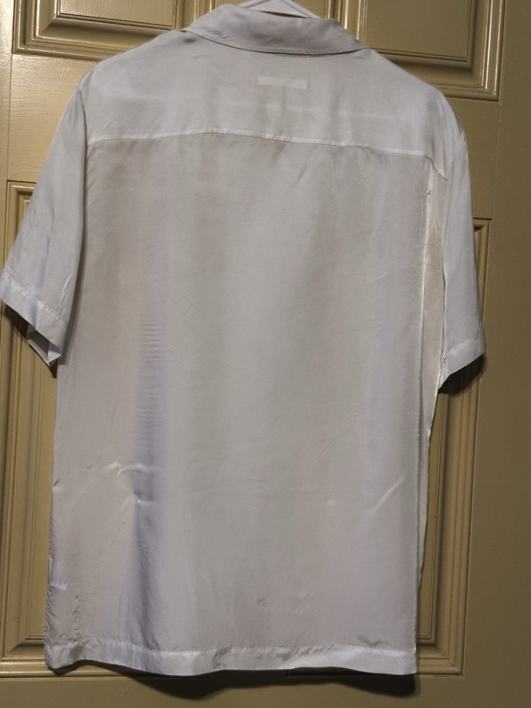 Helmut Lang Men's Shirt Minimalist Country Club Cupro Vegan Silk Breathable Med. gallery