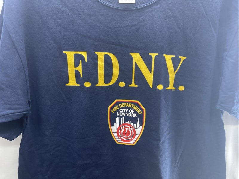 Jerzees TShirt Mens Sz Small Navy With Yellow FDNY New York Fire Dept LOGO New gallery