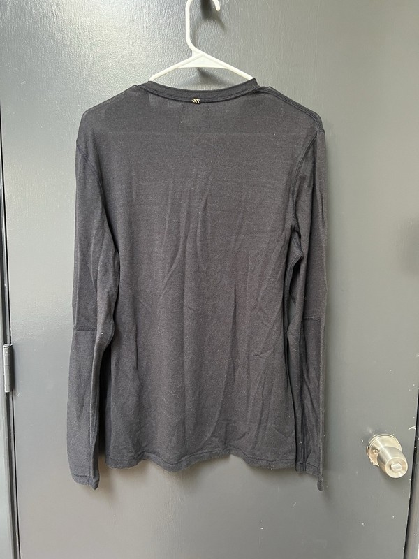 Billy Reid Henley Shirt Mens Sz M Black Long Sleeve 3 Button Cotton Blend gallery