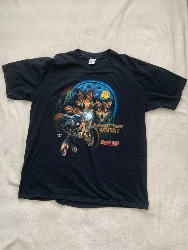 Sturgis Shirt Men 2X Rats Hole 2000 Cotton Wolf Wild Motorcycle Custom Chopper