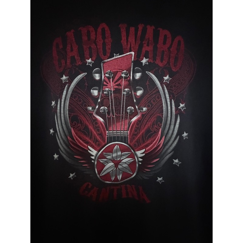 Cabo Wabo Cantina Guitar Graphic T Shirt Mens XL Black Red Short Sleeve Tee gallery