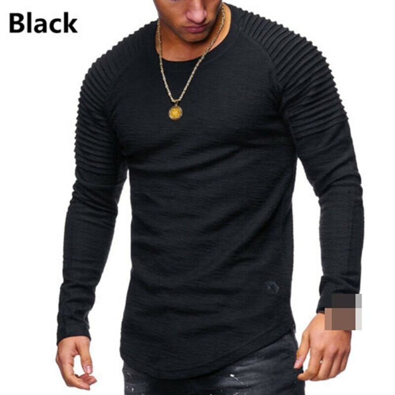 Men's T-shirt O Neck Slim Fit Casual Muscle Tee Tops Blouse Long Sleeve M-3XL 😍 gallery
