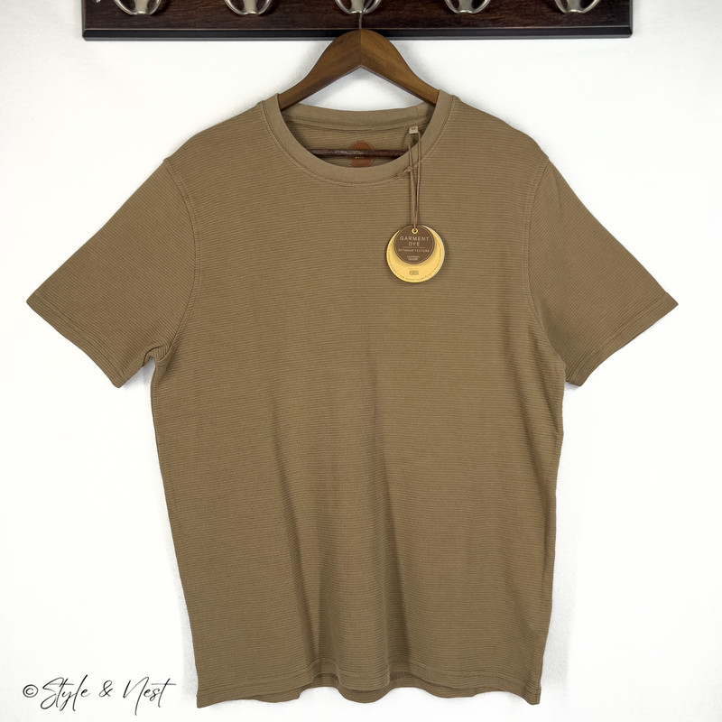 Common People Waffle Knit Tee Medium Coco Brown Cozy Ribbed
