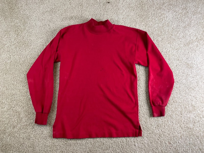 Vintage Cross Creek T-Shirt Mens Long Sleeve Pullover Mock Neck Red USA