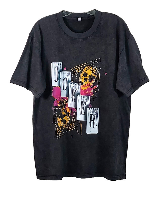 JOKER skull card washed gray tee tshirt L men’s