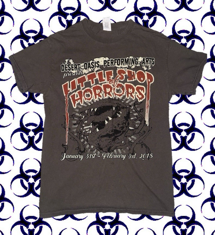 Gildan Ultra Cotton Men’s Gray Little Shop of Horrors Audrey II Graphic Tee S