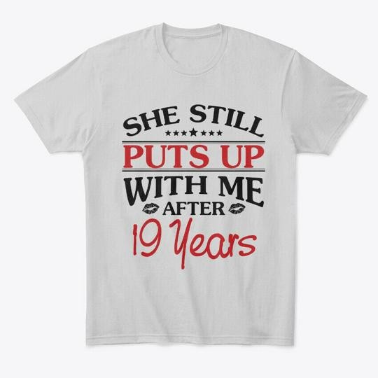 19th Anniversary Funny Wedding Gifts Premium T-Shirt Made in USA S-5XL