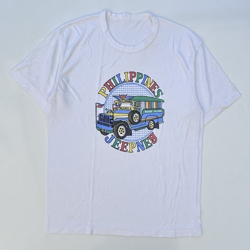 Vintage 70’s Manila Nayong Philippines Jeepny T Shirt Size Men’s Small Jeep