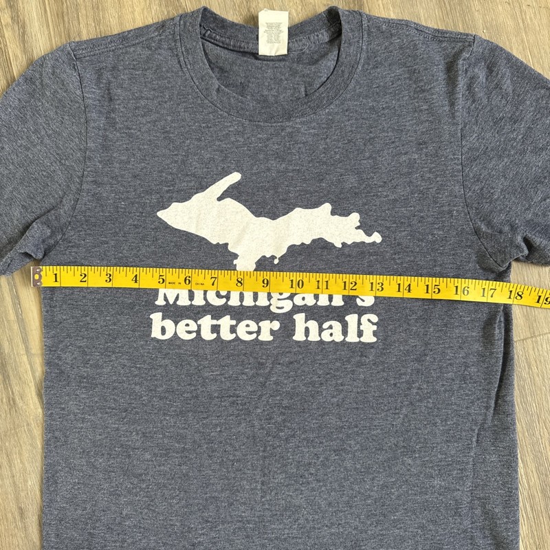 Michigan's Better Half T Shirt Dark Gray Michigan Fan Pride Travel Tourist Retro gallery